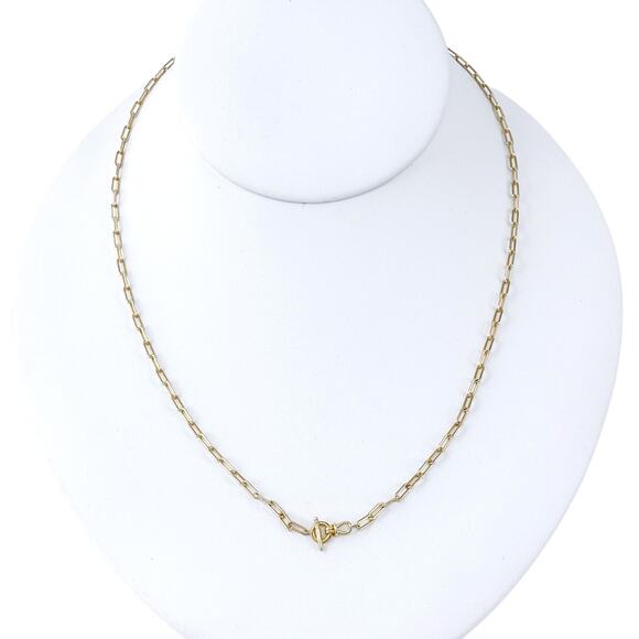 Vintage Gold-Tone Sterling Silver Paperclip Chain Necklace | Adjustable 16”-18" - Picture 1 of 6